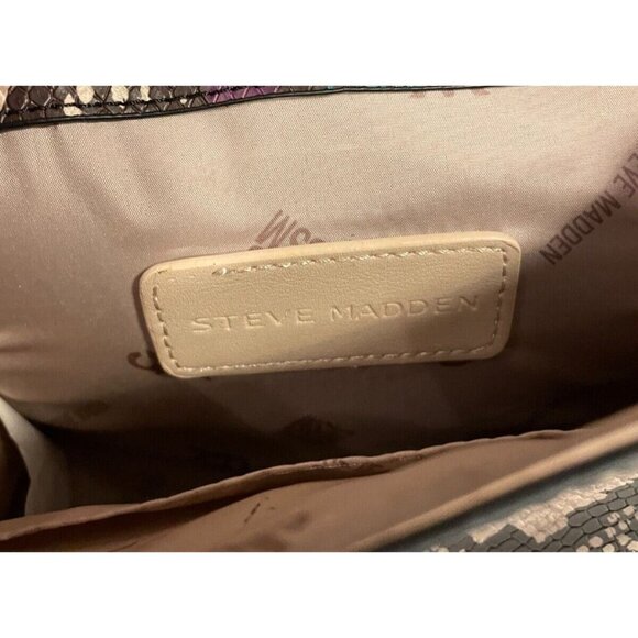 Steve Madden Purse Faux Snakeskin Python Reptile Croco Satchel Crossbody Bag - Picture 3 of 11